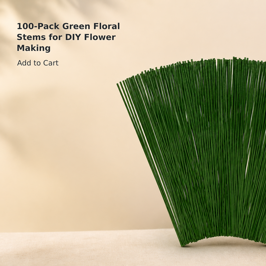 100-Piece 18-Gauge Green Floral Wire Set